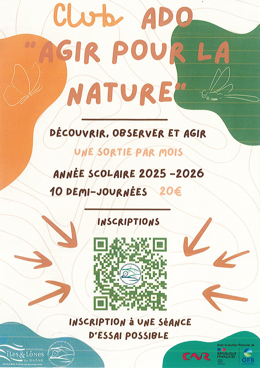 Inscription au club ado "agir pour la nature" avec le SMIRIL